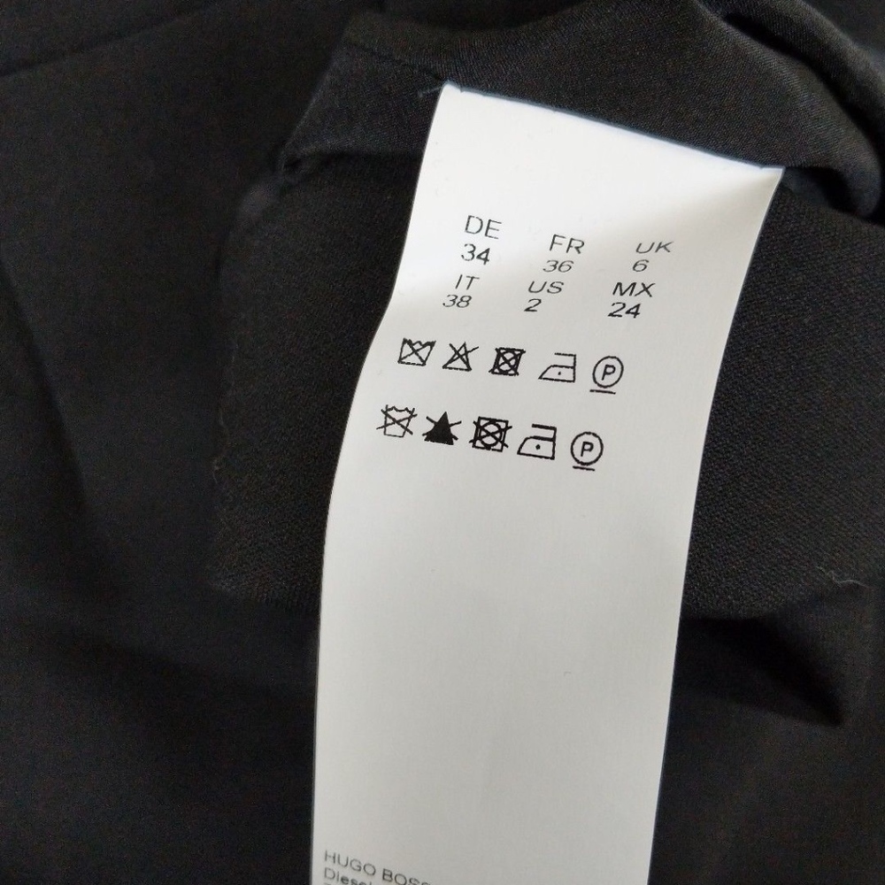 Hugo Boss Dapena Mixed Media V-Neck Sheath Dress - Picture 6 of 6